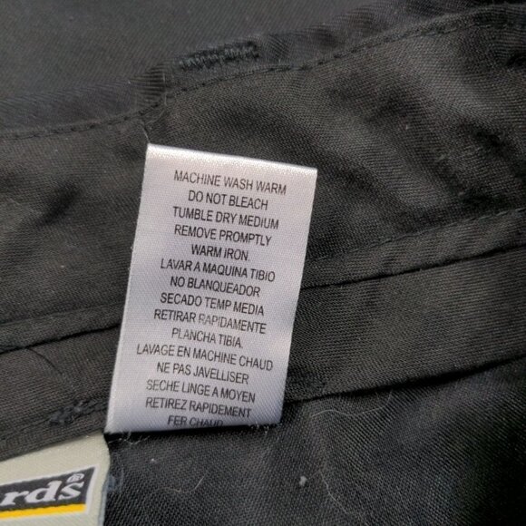 Edwards Men's Flat Front Dress Pants Size 40 X 32 Solid Black Work Business - Picture 6 of 6